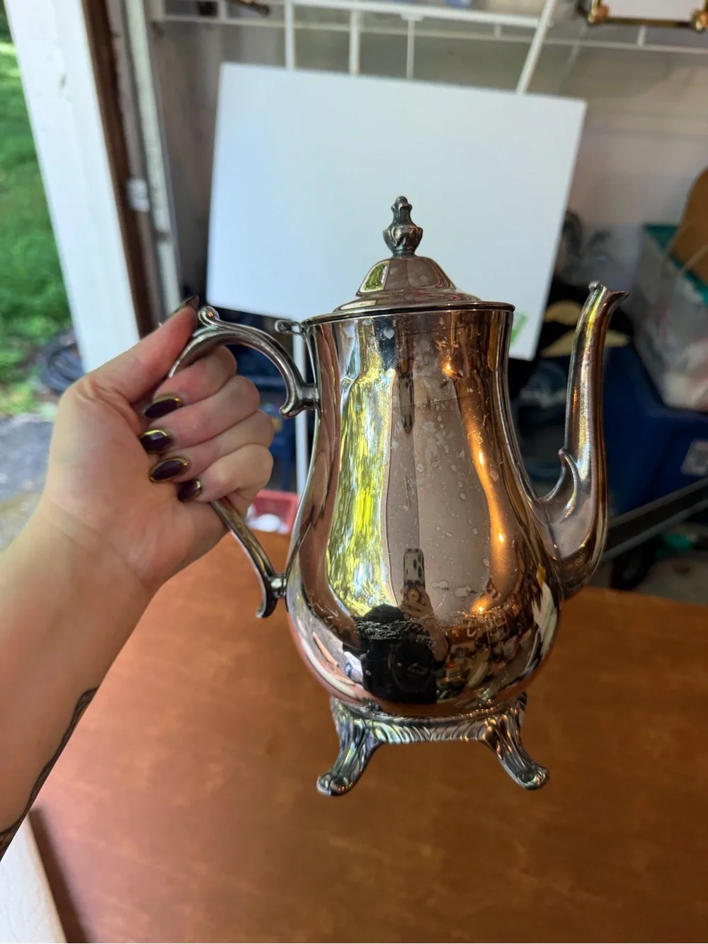 Vintage silver plated tea pot